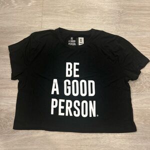Be a Good Person women’s crop tee XL Black Athleisure